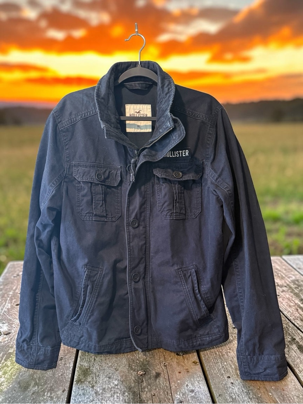 Hollister Mens Black Cotton Jacket